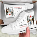 Personalized Riding Couple High Top Canvas Shoes - Gift Idea For Couple/Him/Her/Valentine's Day - Husband & Wife Riding Partners For Life