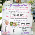 Personalized To My Granddaughter Grandson Quilt/Fleece Throw Blanket - Gift For Grandchildren