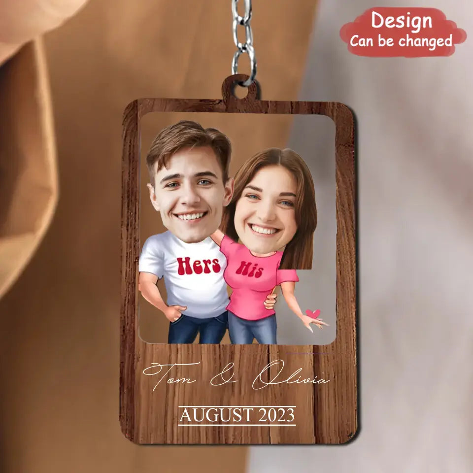 Personalized Lovers Cartoon Acrylic Keychain - Upload Photo - Gift Idea For Couple/Him/Her/Valentines