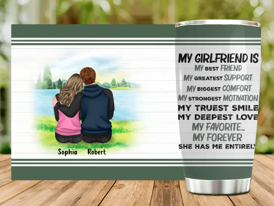Personalized Couple Tumbler - Gift Idea For Him/Her/Couple/Valentine's Day - My Girl Friend Is My Best Friend My Greatest Support