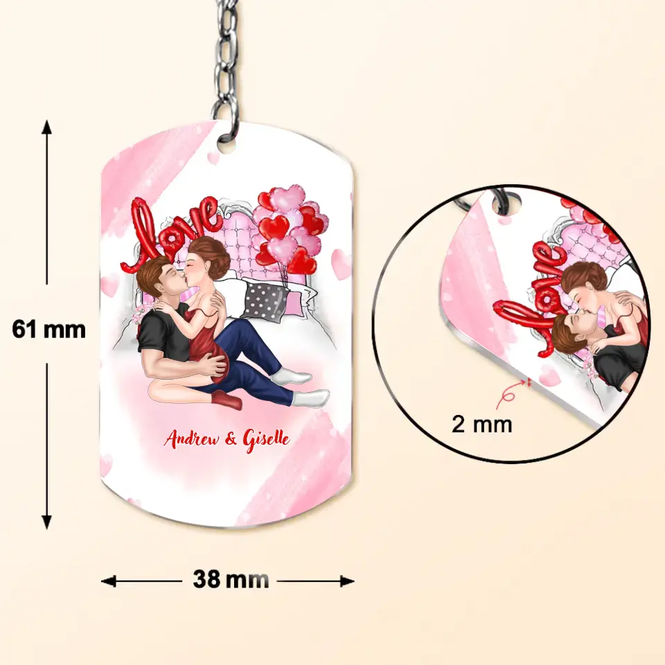 Personalized Couple Aluminum Keychain - 
 Gift Idea For Couple/Valentine's Day - I Wanna Kiss Your Lips