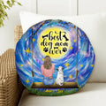 Personalized Dog Mom Round Pillow - Up to 4 Dogs - Best Gift Idea For Dog Lover - I Love You To The Moon And Back