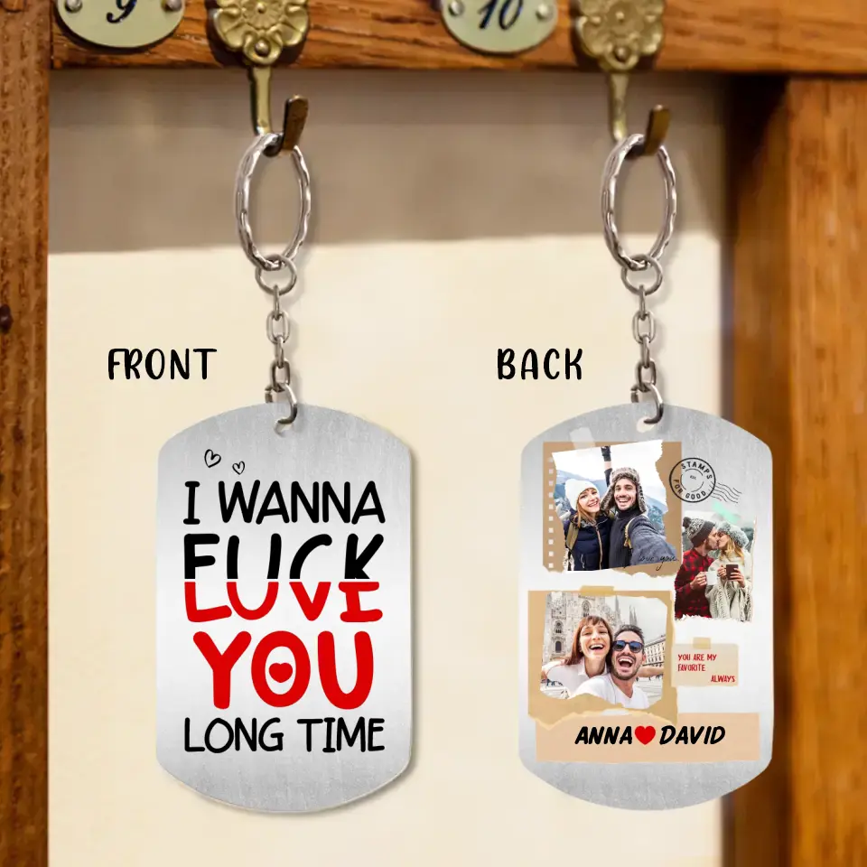 Personalized Couple Photo Aluminum Keychain - Gift Idea For Couple/Him/Her/Valentine's Day - I Love You