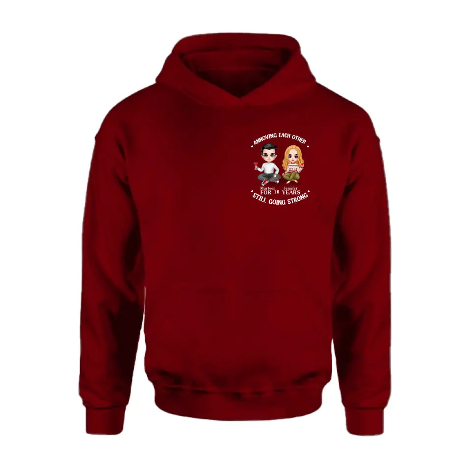 Personalized Couple Hoodie - Valentine's Day Gift Idea for Couple - Annoying Each Other & Still Going Strong