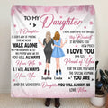 Personalized To My Daughter Quilt/Fleece Throw Blanket  - Gift Idea For Daughter - I'm So Proud Of You