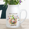Personalized Grandma Mom Gnome Foldable Ceramic Flower Vase - Best Gift Idea For Grandma/Mother's Day - Up to 10 Kids - Happiness Is Being Called Grandma