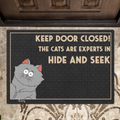 Personalized Cat Doormat - Up to 6 Cats - Gift Idea For Cat Lover - Keep Door Closed! The Cats Are Experts In Hide And Seek