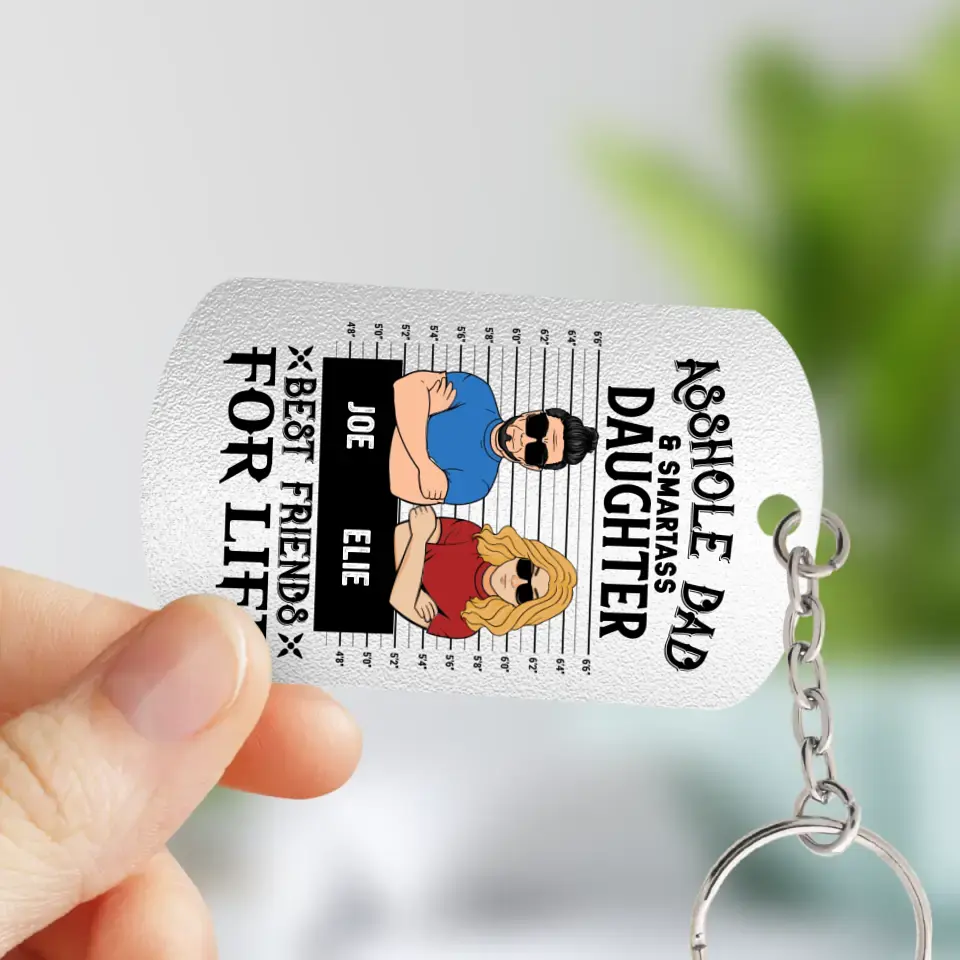 Personalized Dad/Mom And Daughter/Son Aluminum Keychain - Gift Idea For Father's Day/Mother's Day