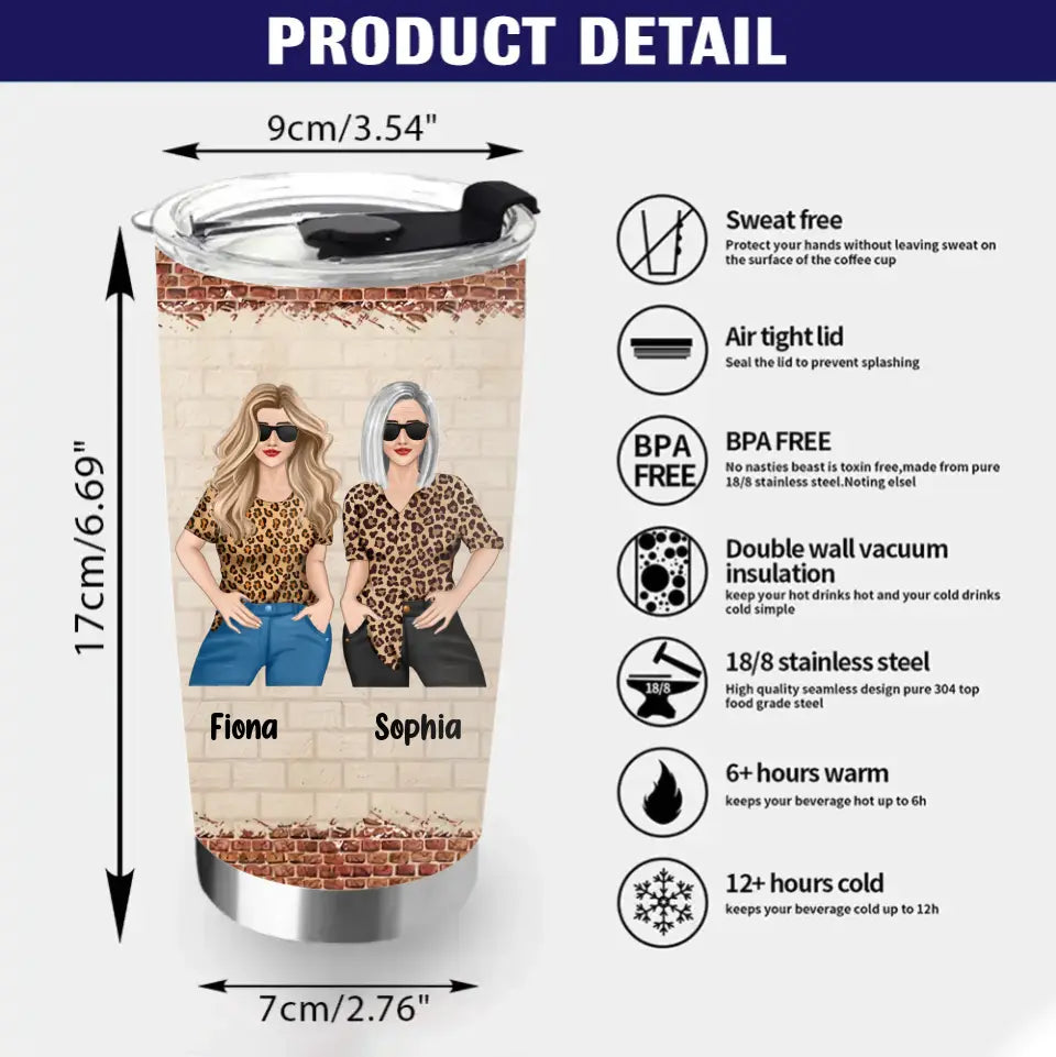 Personalized Mom & Daughter Tumbler - Gift Idea For Mom/Mother's Day From Daughter - Thanks For Not Swallowing Us Happy Mother's Day