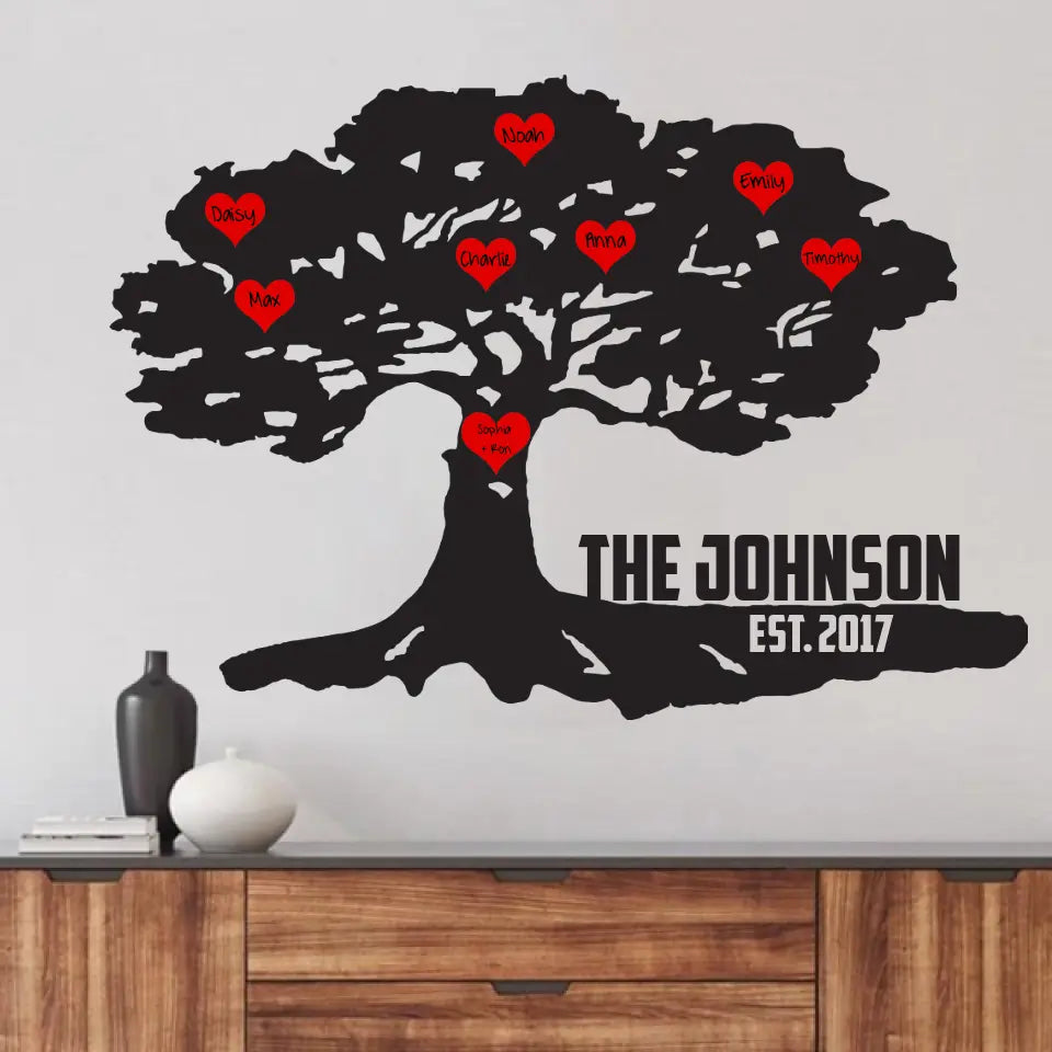 Personalized Family Cut Metal Sign - Up to 8 Hearts - Mother's Day/Father's Day Gift Idea for Family
