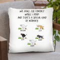 Personalized Dog Pillow Cover - Gift Idea For Dog Lover/Mother's Day/Father's Day - Up to 5 Dogs - We Make Eye Contact While I Poop