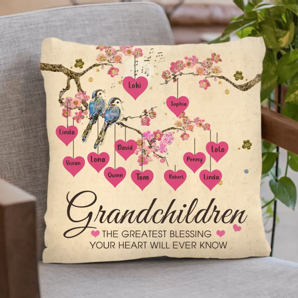 Personalized Grandma Pillow Cover - Gift Idea For Grandma - Up to 11 Kids - Grandma's Egg - Grandchildren