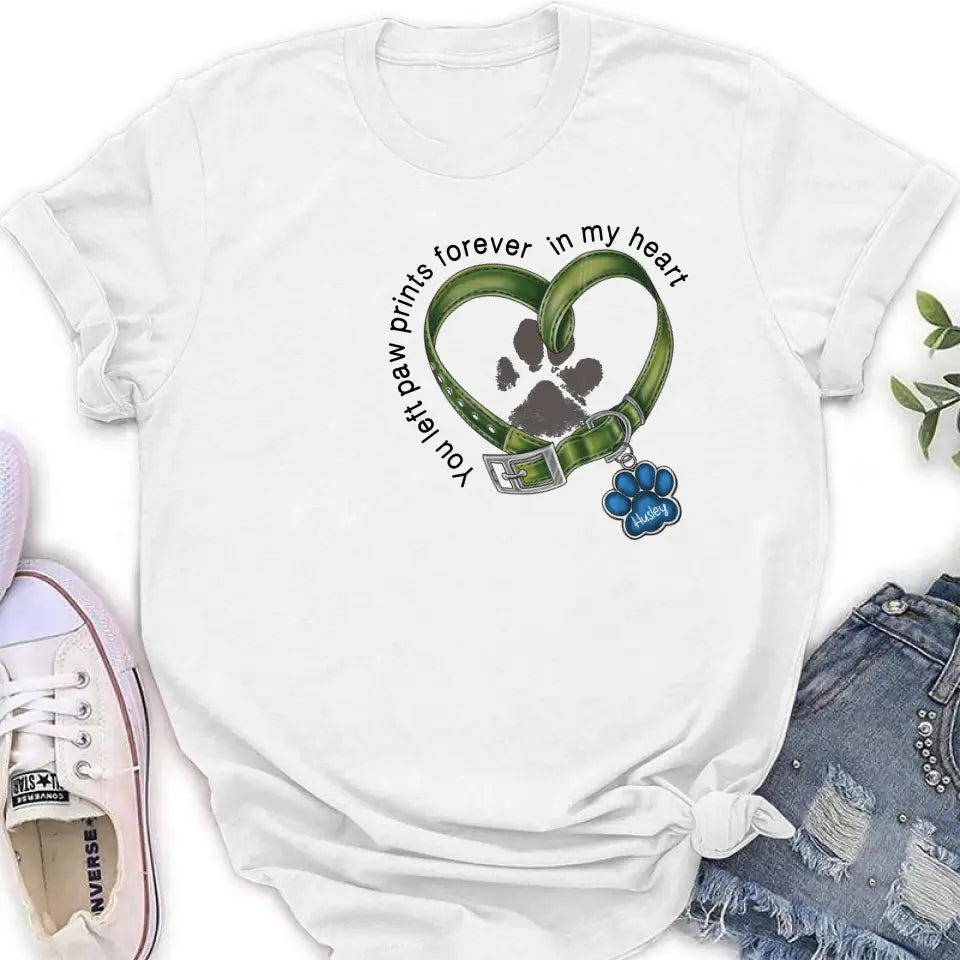 Personalized Dog Shirt/Hoodie - Gift Idea For Dog Lover/Mother's Day/Father's Day - You Left Paw Prints Forever In My Heart