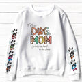 Personalized Dog Mom AOP Sweater - Up to 6 Dogs - Mother's Day Gift Idea For Dog Lover - This Dog Mom Wears Her Heart On Her Sleeve