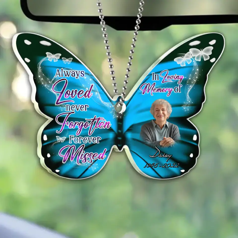 Personalized Memorial Photo Acrylic Ornament - Memorial Gift Idea for Mother's Day/Father's Day - Always Loved Never Forgotten Forever Missed