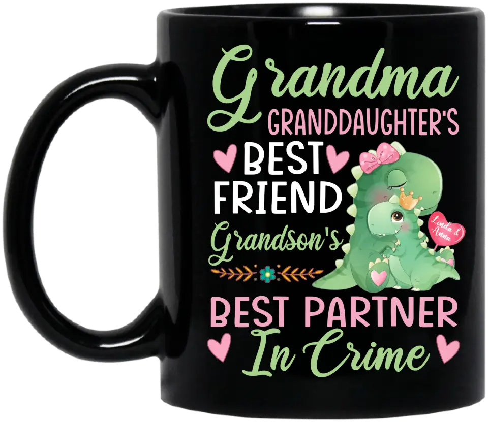 Personalized Grandma Mug - Best Gift Idea For Mother's Day/Grandma - Best Partner In Crime