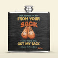 Personalized Step Dad Leather Flask - Father's Day Gift Idea For Dad - I Know You've Still Got My Back