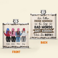 Personalized Besties Leather Flask - Up to 4 Girls - Gift Idea For Friends/Sisters/Besties/Drinking Lover - Just Kidding We Do Both