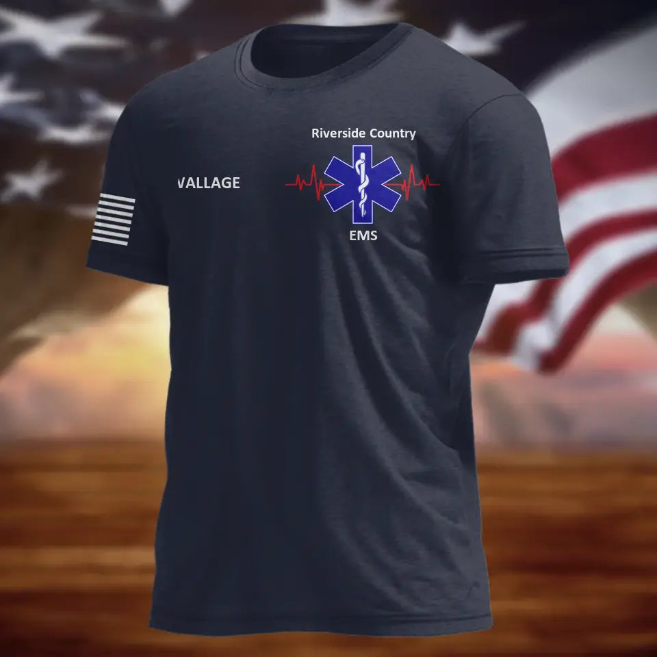 Personalized EMS/EMT/Paramedic/Firefighter/Police AOP T-shirt - Gift Idea For Paramedic/Firefighter/Police - In This Family Nobody Fights Alone