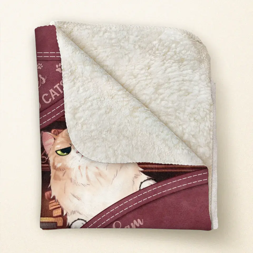 Personalized Books And Cats Quilt/Fleece Throw Blanket - Gift Idea For Book Lover - Just A Girl Who Loves Books And Cats