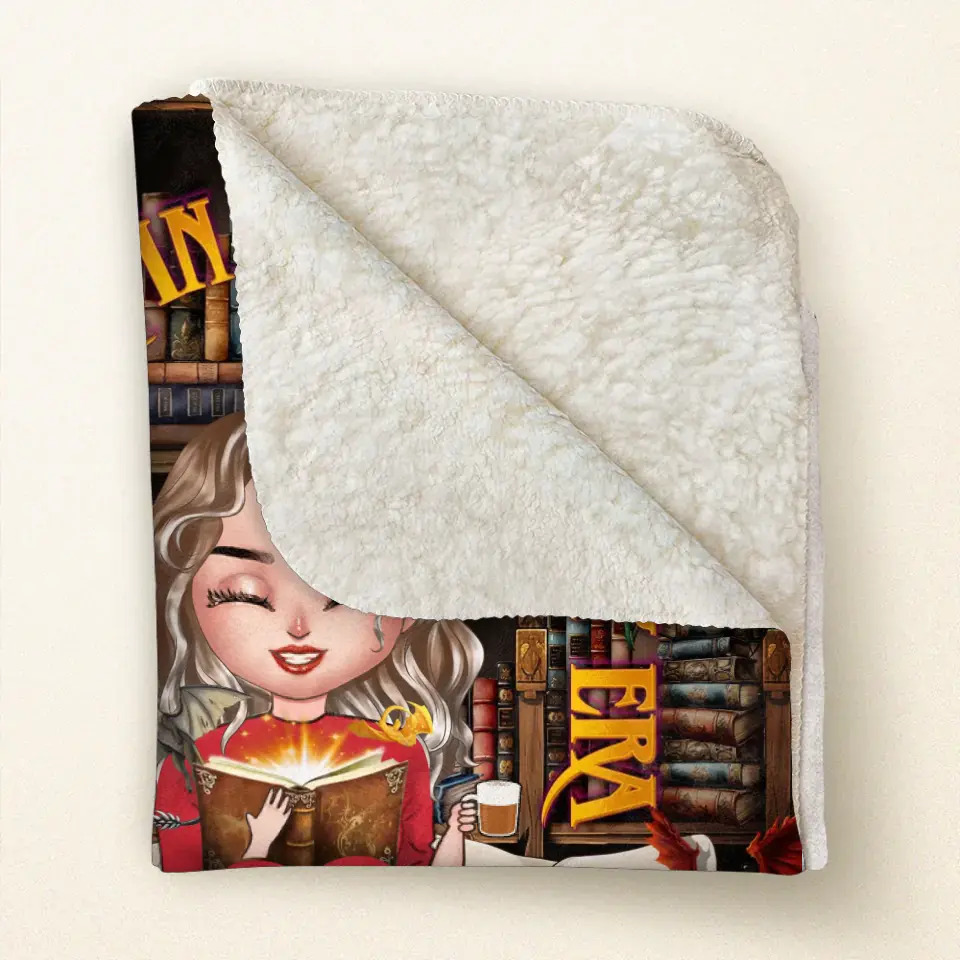 Personalized Fantasy Reading Book Quilt/Fleece Throw Blanket - Gift Idea For Book Lovers - Just A Girl In Her Fantasy Era