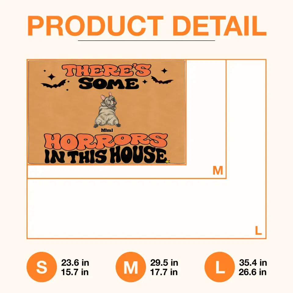 Personalized Dog Doormat - Gift Idea For Family/Dog Lover - Up to 7 Dogs - There's Some Horrors In This House
