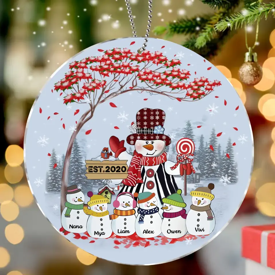 Personalized Grandma Acrylic Ornament - Up to 6 Kids - Christmas Gift Idea For Grandma
