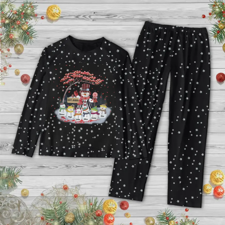 Personalized Grandma AOP Women's Pajamas - Christmas Gift Idea For Grandma/Mom - Up to 6 Kids