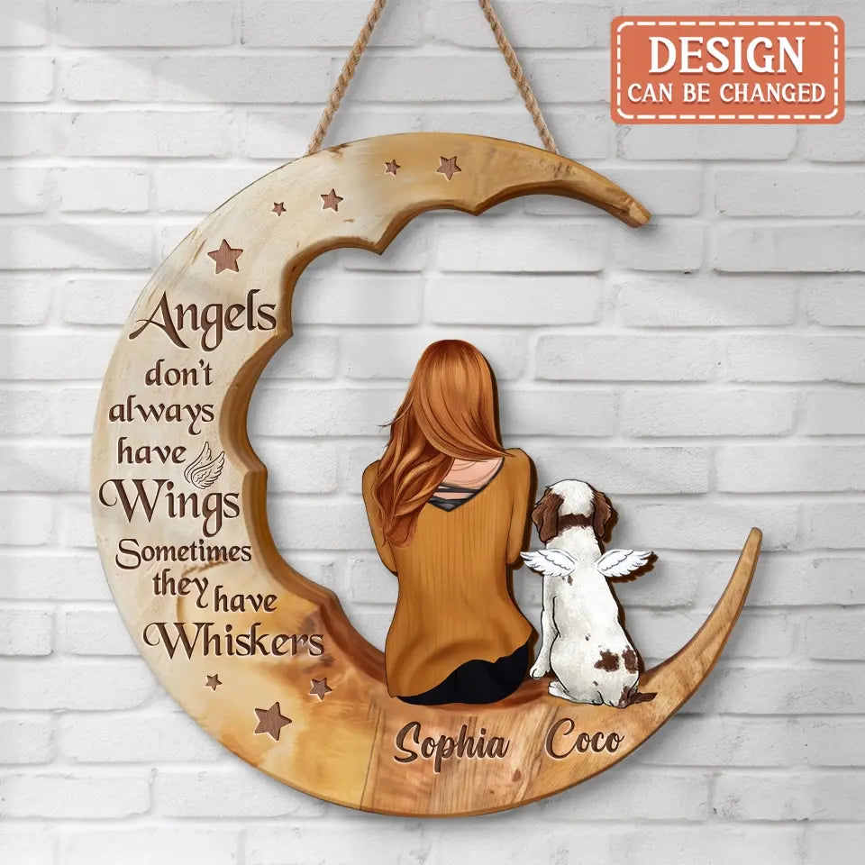 Personalized Memorial Cat Moon Wooden Art - Memorial Gift Idea for Cat/Dog Lover - I Love You To The Moon And Back