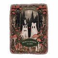 Personalized Ghose Couple Ultra -Soft Mixed Green Fringe Blanket - Halloween/Anniversary Gift Idea For Couple Forever & Always