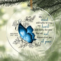 Personalized Memorial Butterfly Circle Acrylic Ornament - Up to 4 Butterflies - Memorial Gift Idea for Mother's Day/Father's Day - My Mind Still Talks To You