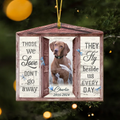 Personalized Window Memorial Wooden Ornament - Upload Photo - Christmas Gift Idea - Those We Love Don't Go Away They Fly Beside Us Everyday