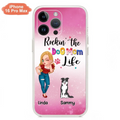 Personalized Dog Mom Phone Case - Up to 6 Dogs - Gift Idea For Dog Lover - Rockin' The The Dog Mom Life - Case for iPhone/Samsung