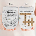 Personalized Family Wine Tumbler - First My Mother Forever My Friend - Gift Idea For Mom