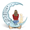 Personalized Memorial Dog Moon 2 Layered Wooden Art - Memorial Gift Idea For Dog/Cat/Rabbit Lover - You Were My Favorite Hello And My Hardest Goodbye