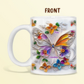 Personalized Grandma Butterfly Coffee Mug/Accent Mug - Up to 8 Kids - Gift Idea For Grandma