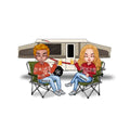 Personalized Camping Chibi Couple Acrylic Ornament - Gift Idea For Couple/Camping Lover