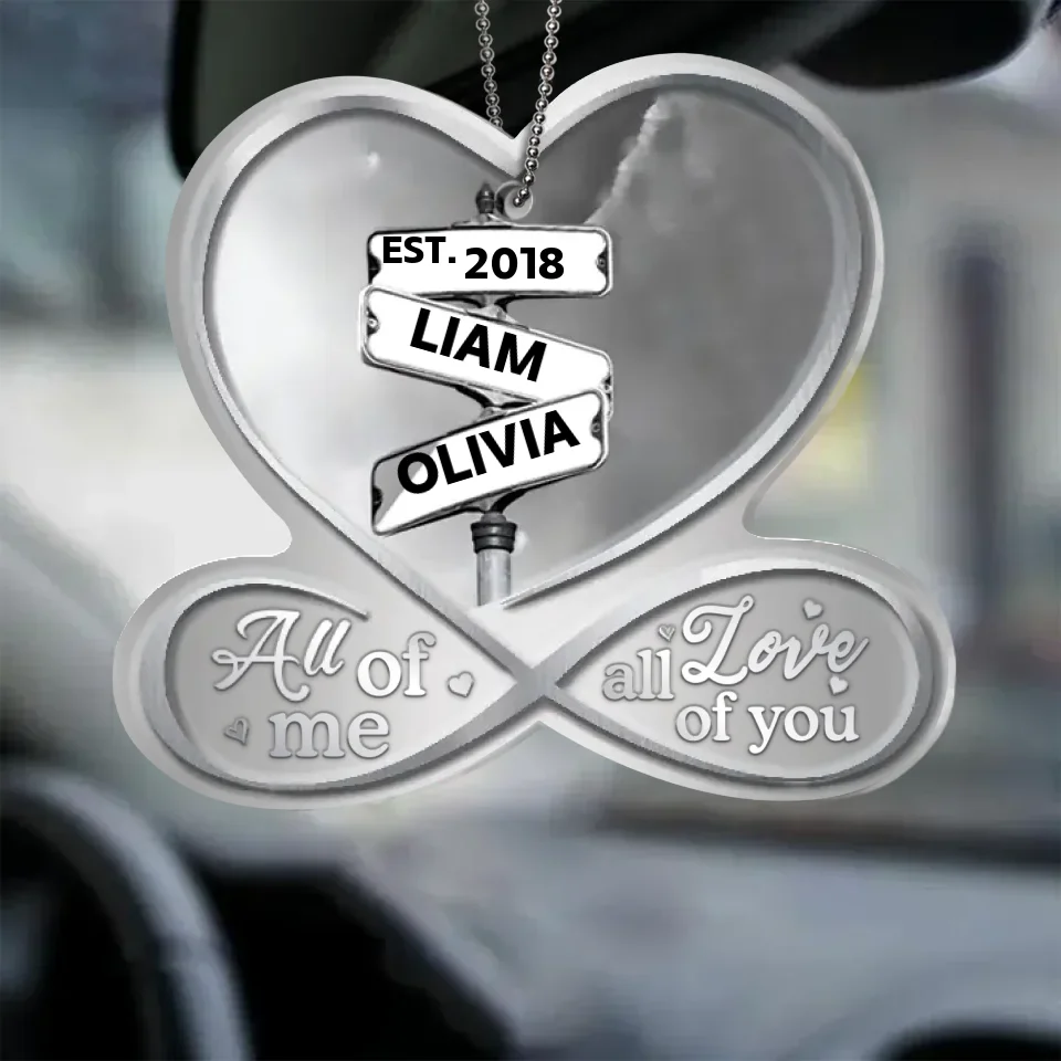 Personalized Couple Acrylic Keychain - Valentines Gift Idea For Couple - All Of Me All Love Of You