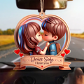 Personalized Couple Acrylic Ornament - Gift Idea For Valentine/Couple/Him/Her - Drive Safe I Love You