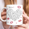 Personalized Love Letter Coffee Mug - Gift Idea For Husband/BoyFriend - You Mean The World To Me