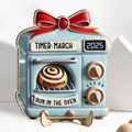 Personalized Baby Bun In Oven Wooden Art - Pregnancy Announcement/New Mom Gift Idea