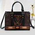 Personalized Couple PU Leather Handbag With Long Straps - Valentine Gift Idea For Her - From Our First Kiss Till Our Last Breath