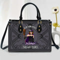 Personalized Witch Leather Handbag with Long Straps - Gift Idea For Witch - Something Wicked This Way Comes
