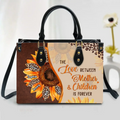 Personalized Mom PU Leather Handbag With Long Straps - Gift Idea For Mom/Grandma/Mother's Day - The Love Between Mother & Children Is Forever