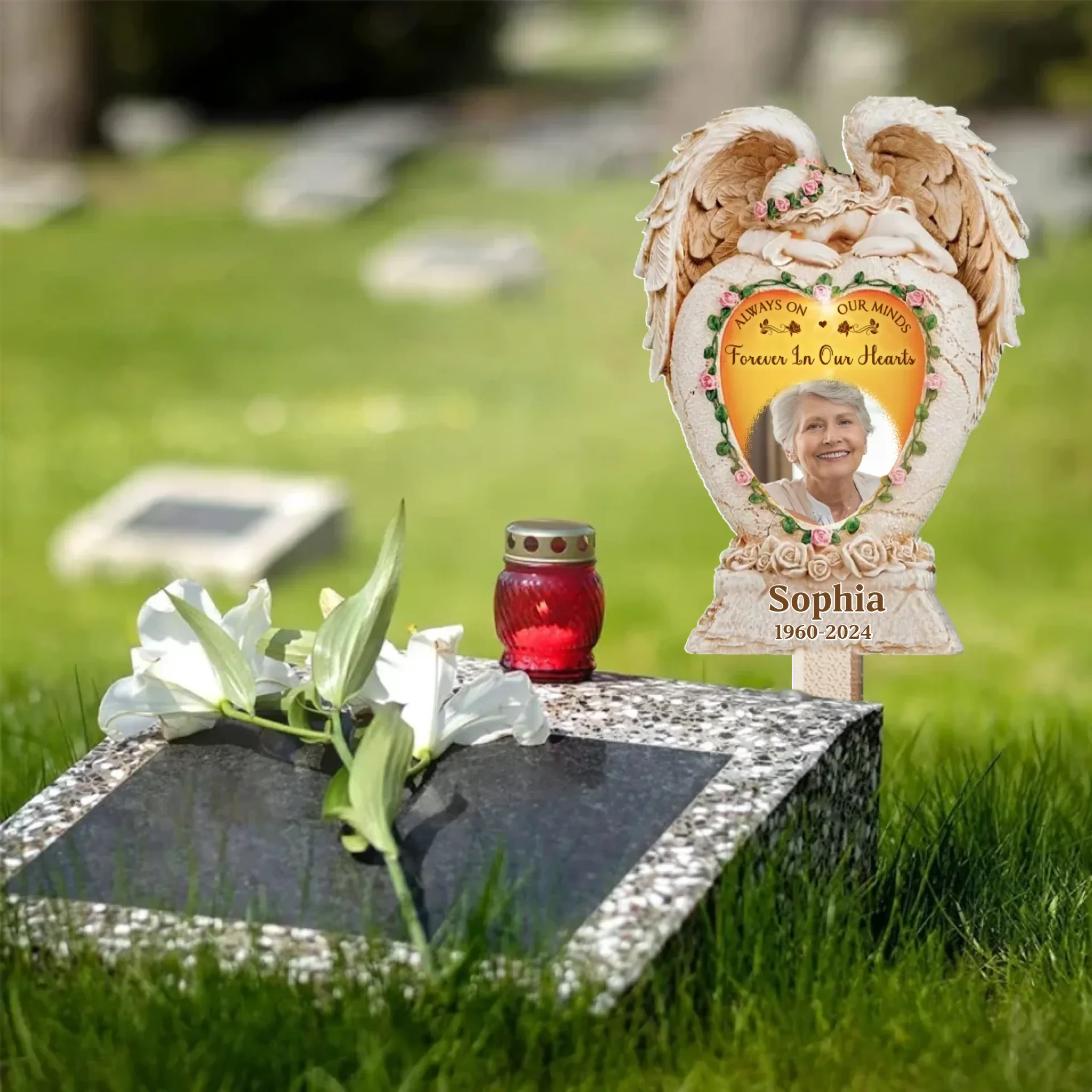 Personalized Memorial Metal Sign - Memorial Gift Idea - Always On Our Minds Forever In Our Hearts