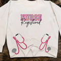 Personalized CNA/LPN/RN/L&D Nurse Embroidered Side Split Sweater - Gift Idea For Doctor/Nurse