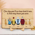 Personalized Family Wooden Art - Memorial Gift Idea For Family Members/Pet Lover - One Day You'll See How Hard It Was & How Very Brave You Were
