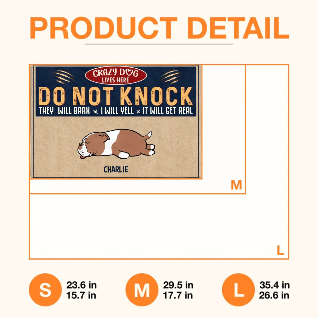 Personalized Dog Doormat - Gift Idea For Dog Lover - Crazy Dogs Live Here Do Not Knock