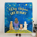 Personalized Dog Mom Quilt/ Fleece Blanket - Up to 3 Dogs - Mother's Day Gift Idea For Dog Lover - Dog Mama Life Is Ruff