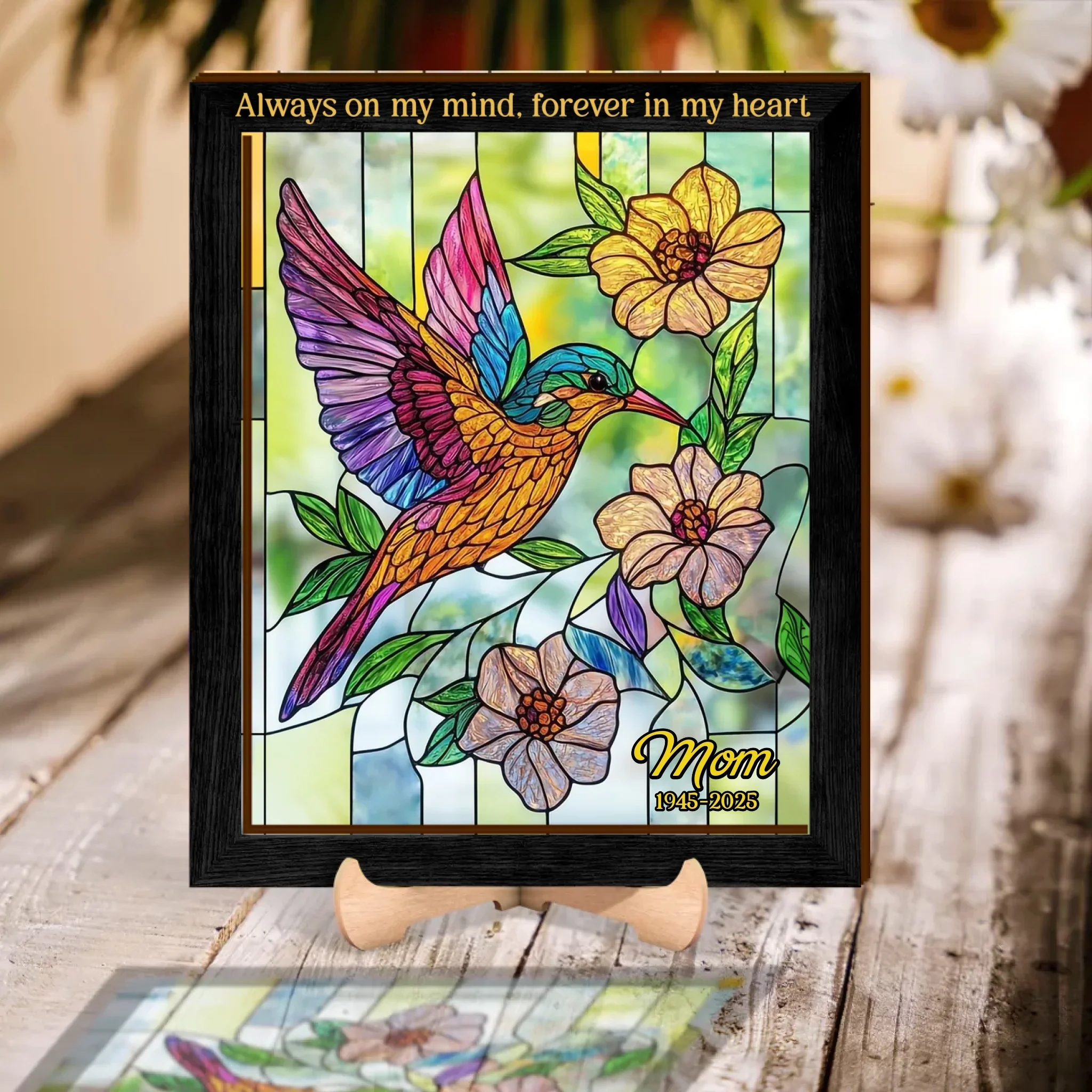 Personalized Memorial Suncatcher - Memorial Gift Idea For Family -Always On My Mind Forever In My Heart